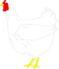 Simple Digital Chicken Drawing Clip Art